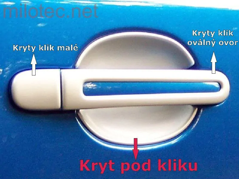 kat.č. 254 15 - Kryty pod kliky - malé, stříbrné matné (2 ks), Roomster / Citigo
